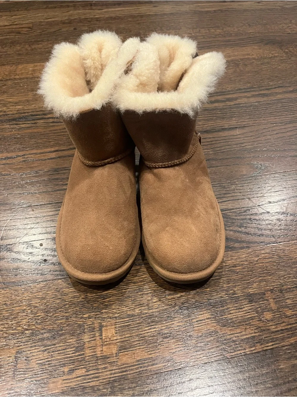 UGG Kids Chestnut Suede Bow Back Boots